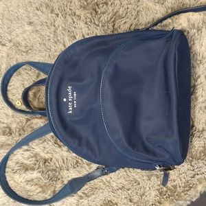 Kate Spade Blue Nylon Backpack EUC